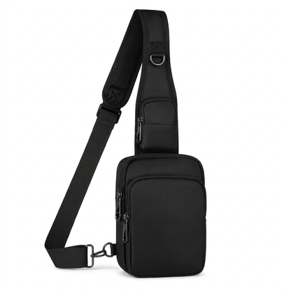 Safewaist Anti-Diebstahl Sling Bag schwarz – abschließbare Bauchtasche mit RFID-Schutz für Reisen